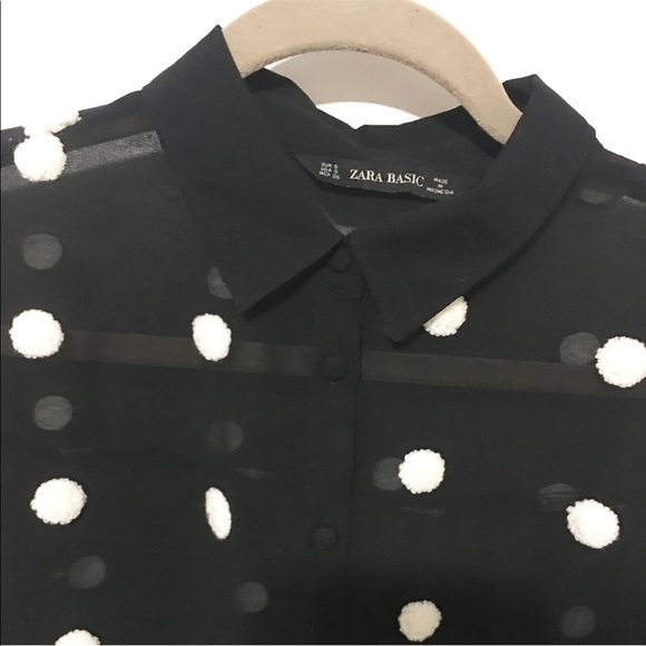 💜- New / Zara sheer 3D crochet Polk dots - Picture 2 of 5